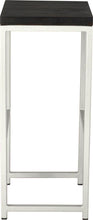 Load image into Gallery viewer, Gloss white metal stool with black stain ash wood made in UK - side view square frame
