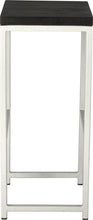Load image into Gallery viewer, Gloss white metal stool with black stain ash wood made in UK - side view square frame
