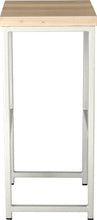 Load image into Gallery viewer, Gloss white metal stool with whitewash stain ash wood made in UK - side view square frame
