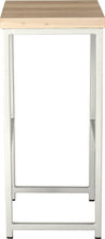 Load image into Gallery viewer, Gloss white metal stool with whitewash stain ash wood made in UK - side view square frame

