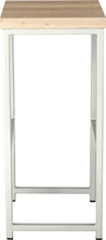 Load image into Gallery viewer, Gloss white metal stool with whitewash stain ash wood made in UK - side view square frame
