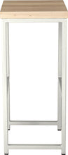 Load image into Gallery viewer, Gloss white metal stool with whitewash stain ash wood made in UK - side view square frame
