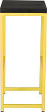 Load image into Gallery viewer, Yellow metal stool with black stain ash wood made in UK - side view square frame
