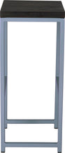 Load image into Gallery viewer, Shaker blue metal stool with black stain ash wood made in UK - side view square frame
