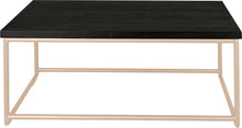 Load image into Gallery viewer, Off white metal table with black stain ash wood made in UK - front view round frame
